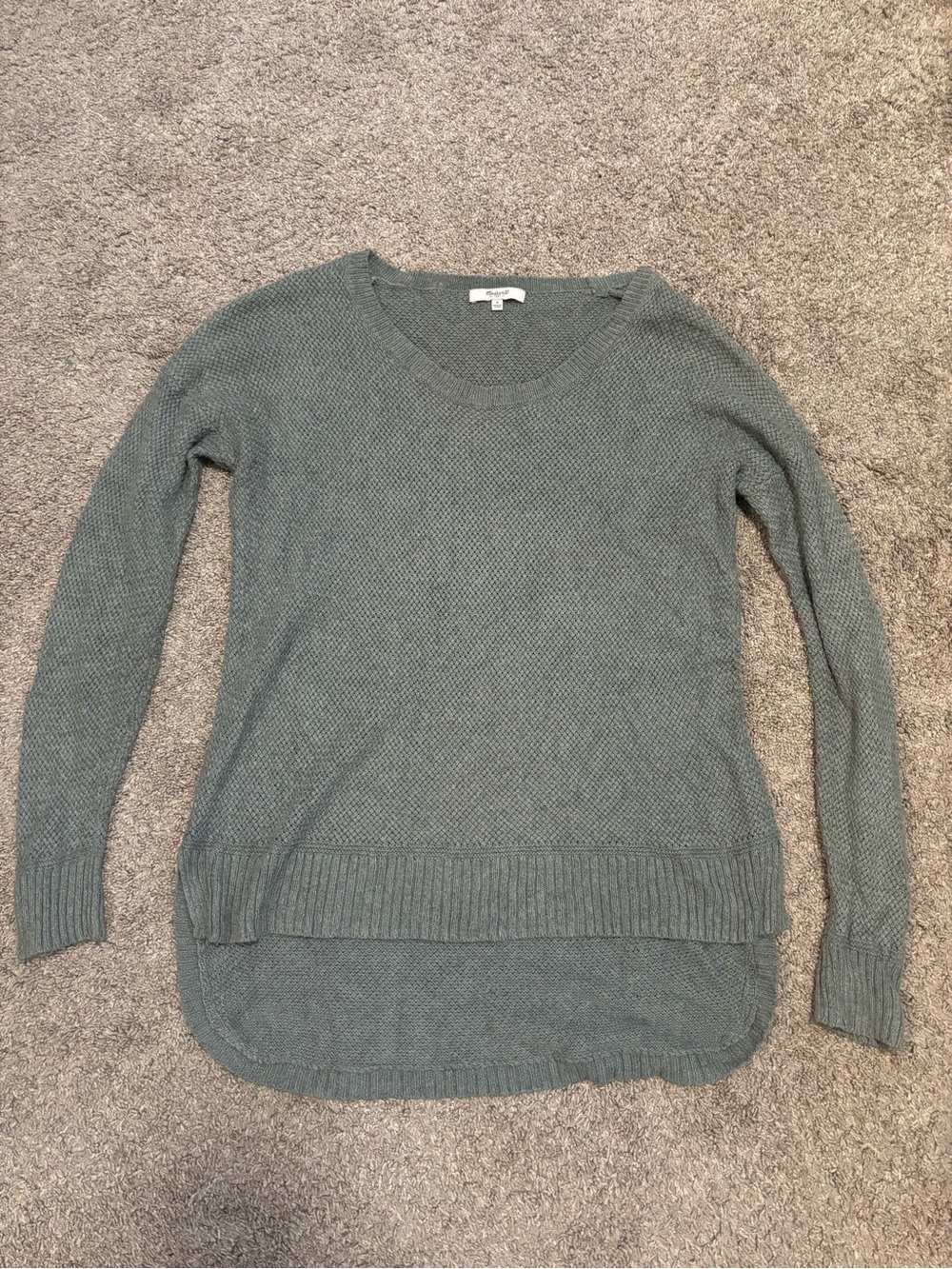 Madewell Dusty Sage Knit Crewneck Sweater